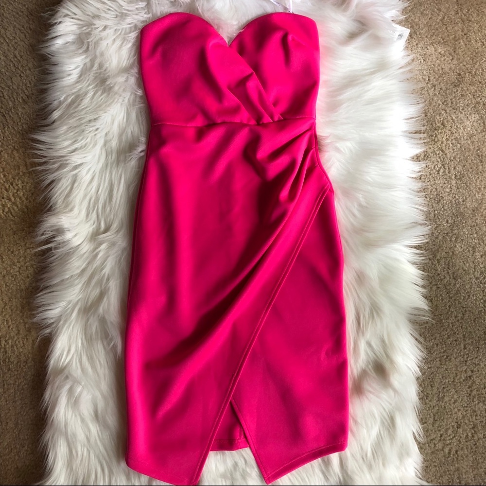 Hot pink bodycon dress. Never worn